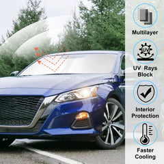 LHFLIVE Altima sun shade fabric blocks UV rays to protect interior.