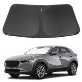 LHFLIVE Mazda CX-30 windshield sun shade covering the front window to reduce glare and heat