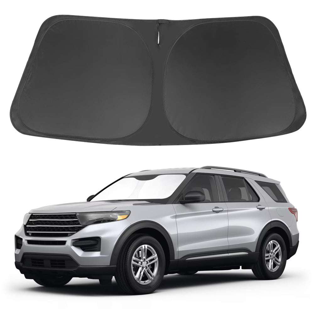 LHFLIVE windshield shade on Ford Explorer front window blocks UV rays and heat