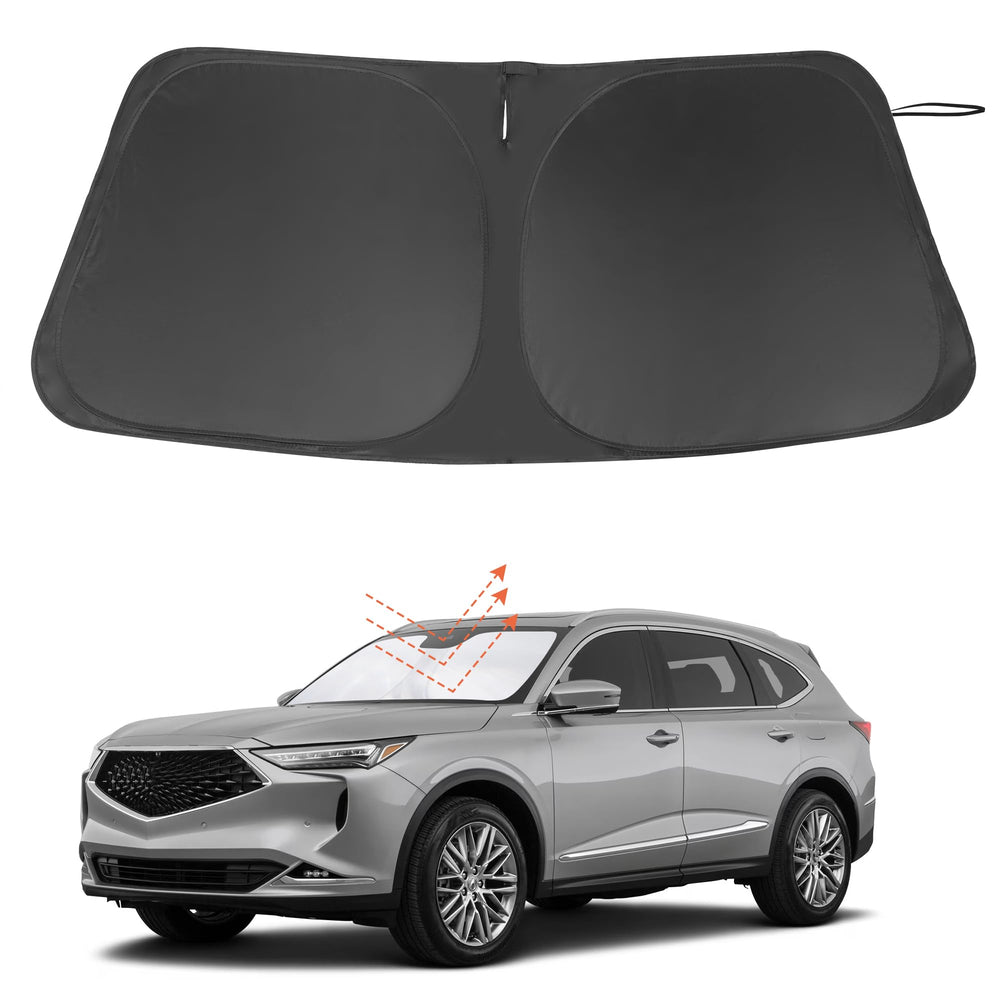 LHFLIVE windshield sun shade for Acura MDX front window reduces heat and UV exposure.