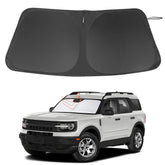 LHFLIVE windshield sun shade front window coverage reduces interior heat for Ford Bronco Sport.
