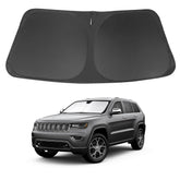 LHFLIVE windshield sun shade for Jeep Grand Cherokee front window, precise fit and heat protection.