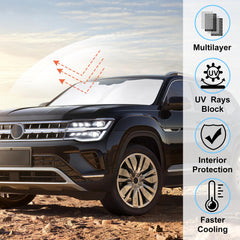 LHFLIVE windshield shade for VW Atlas easy-install cover for quick sun protection.