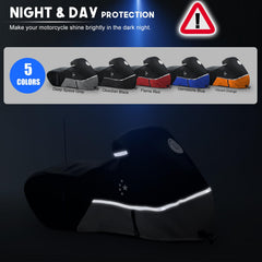 LI LIBZAKI motorcycle cover reflective strip blue enhances visibility at night