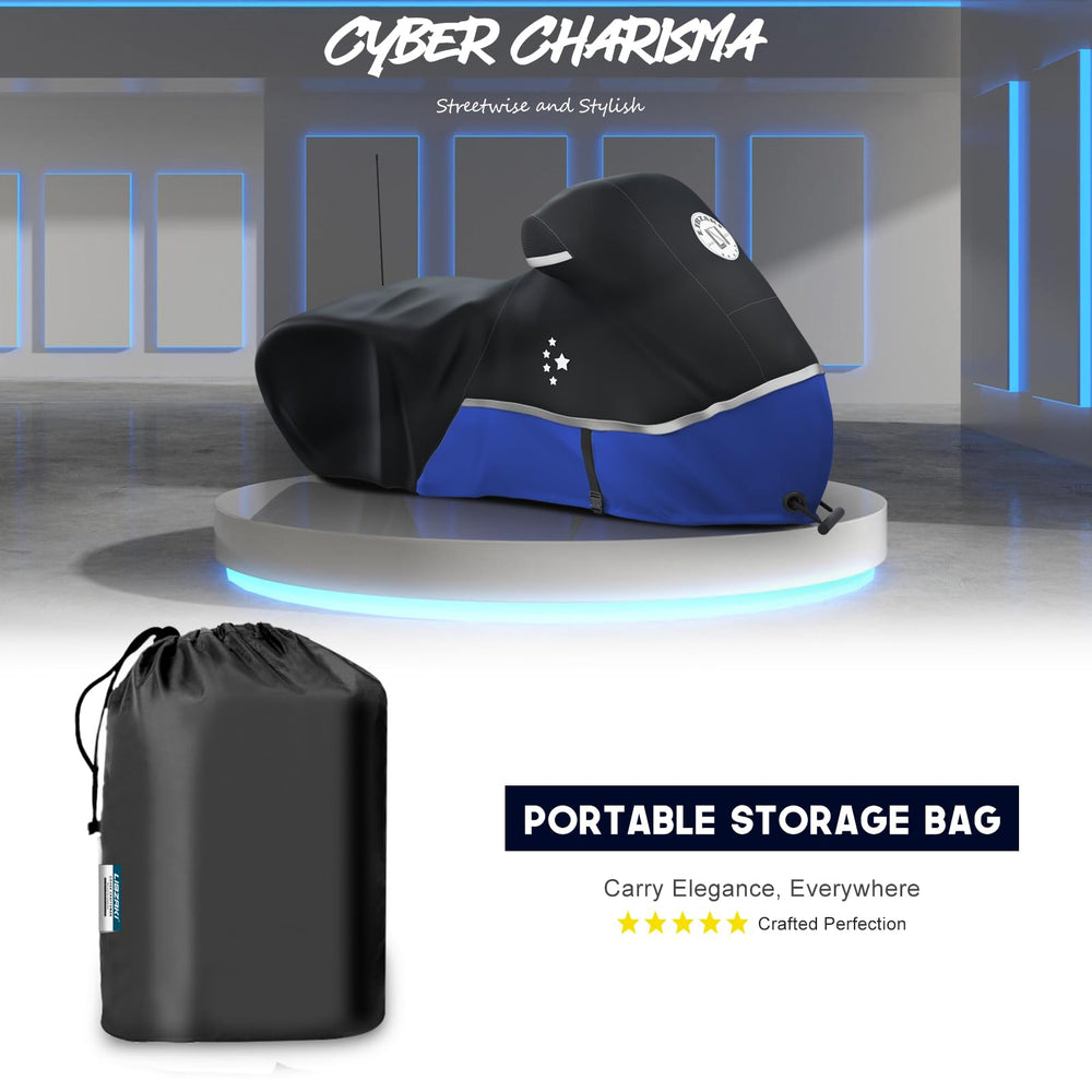LI LIBZAKI motorcycle cover storage bag blue includes a compact carry pouch