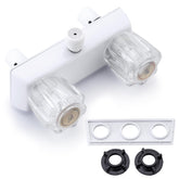Liberflow full white RV shower faucet assembly for indoor use.