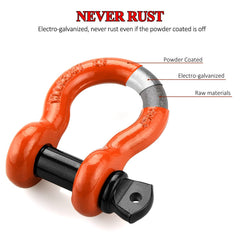 LIBERRWAY orange off-road shackles in use on a rugged trail.