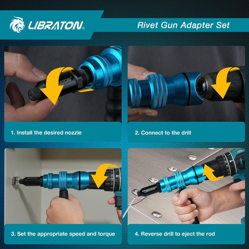 LIBRATON rivet nose piece 3-16 delivers steady riveting in furniture and grills.
