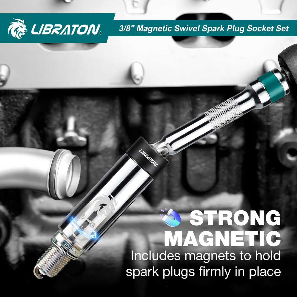 LIBRATON spark plug socket 5/8 inch with laser-etched size markings.