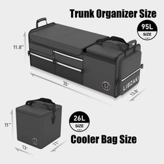 LIBZAKI grocery and gear organized in car trunk