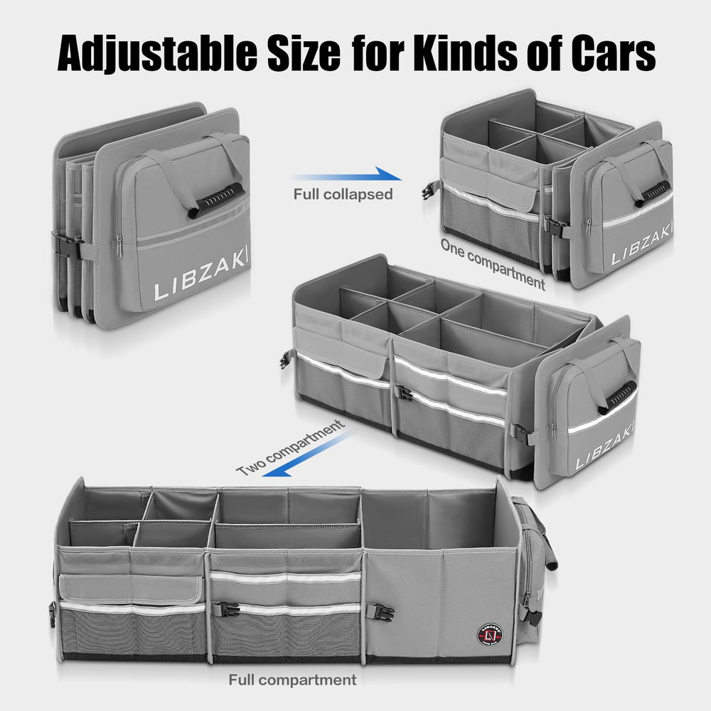 LIBZAKI folded-trunk-organizer compact storage when not in use.