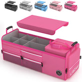 LIBZAKI rose-red oversize trunk organizer open view keeps groceries organized on road trips