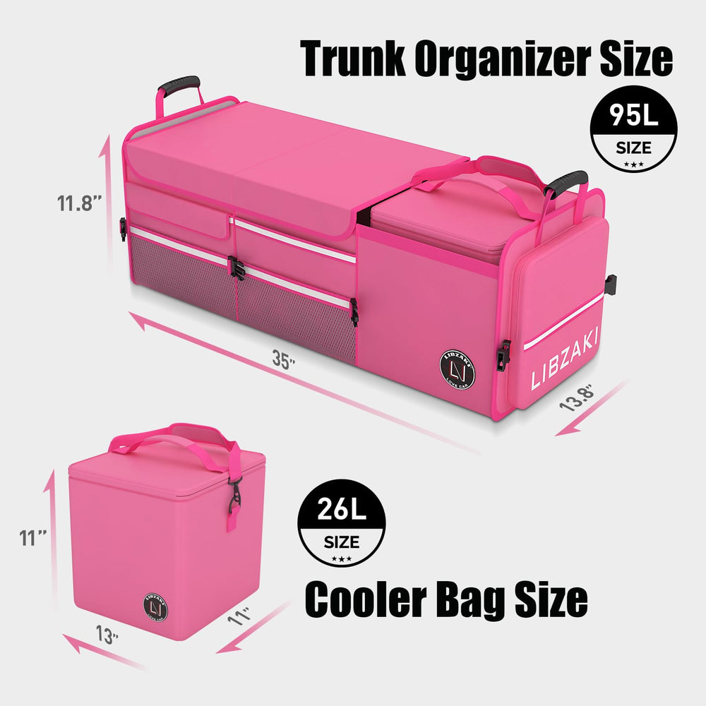 LIBZAKI rose-red trunk organizer heavy-duty structure supports heavy items