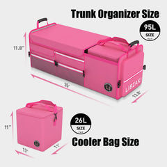 LIBZAKI rose-red trunk organizer heavy-duty structure supports heavy items