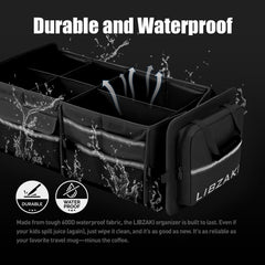 LIBZAKI trunk organizer folded flat for compact storage