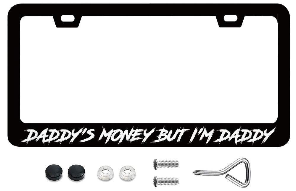 LICEPLAME Daddy's Money frame front view with bold stainless steel finish.