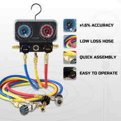 Lichamp AC Gauges color coded dials aid quick interpretation while diagnosing.