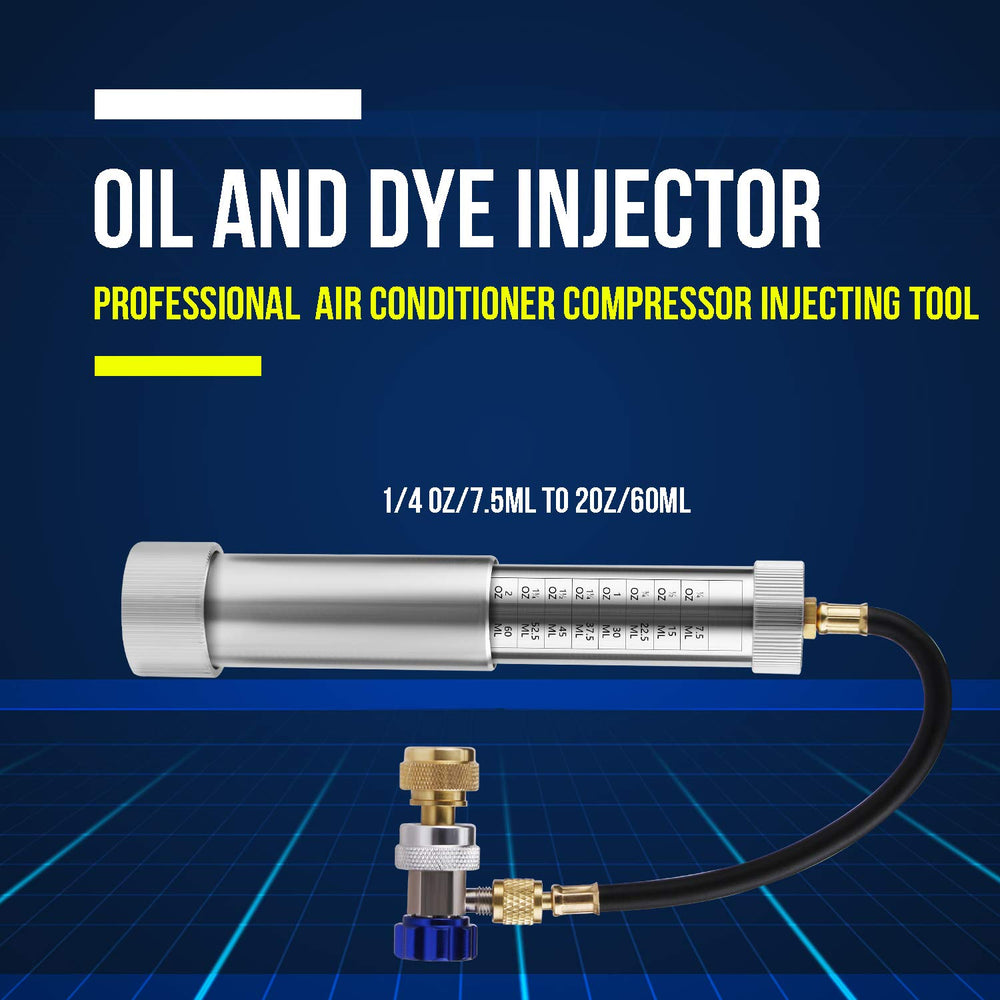 Adjustable coupler on Lichamp injector for precise dye or oil dosing