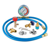Lichamp A/C refrigerant kit bullet piercing valve enables quick, leak-free taps.
