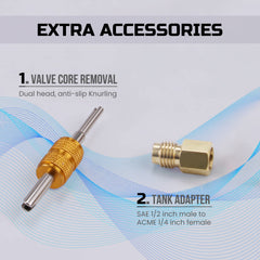 Lichamp easy operation knurled grip and snap lock for quick setup.