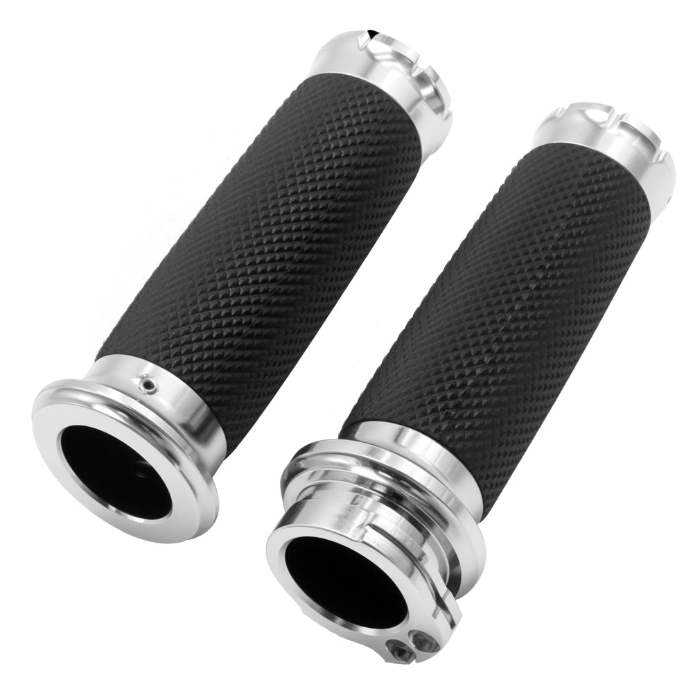 LIDSCURA 1-inch chrome grips left side with textured anti-skid surface.