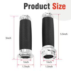 LIDSCURA 1-inch chrome grips right side with textured anti-skid surface.