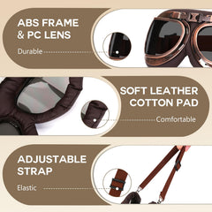 Lievermo Vintage Goggles demonstrating dust and wind protection in rugged conditions.