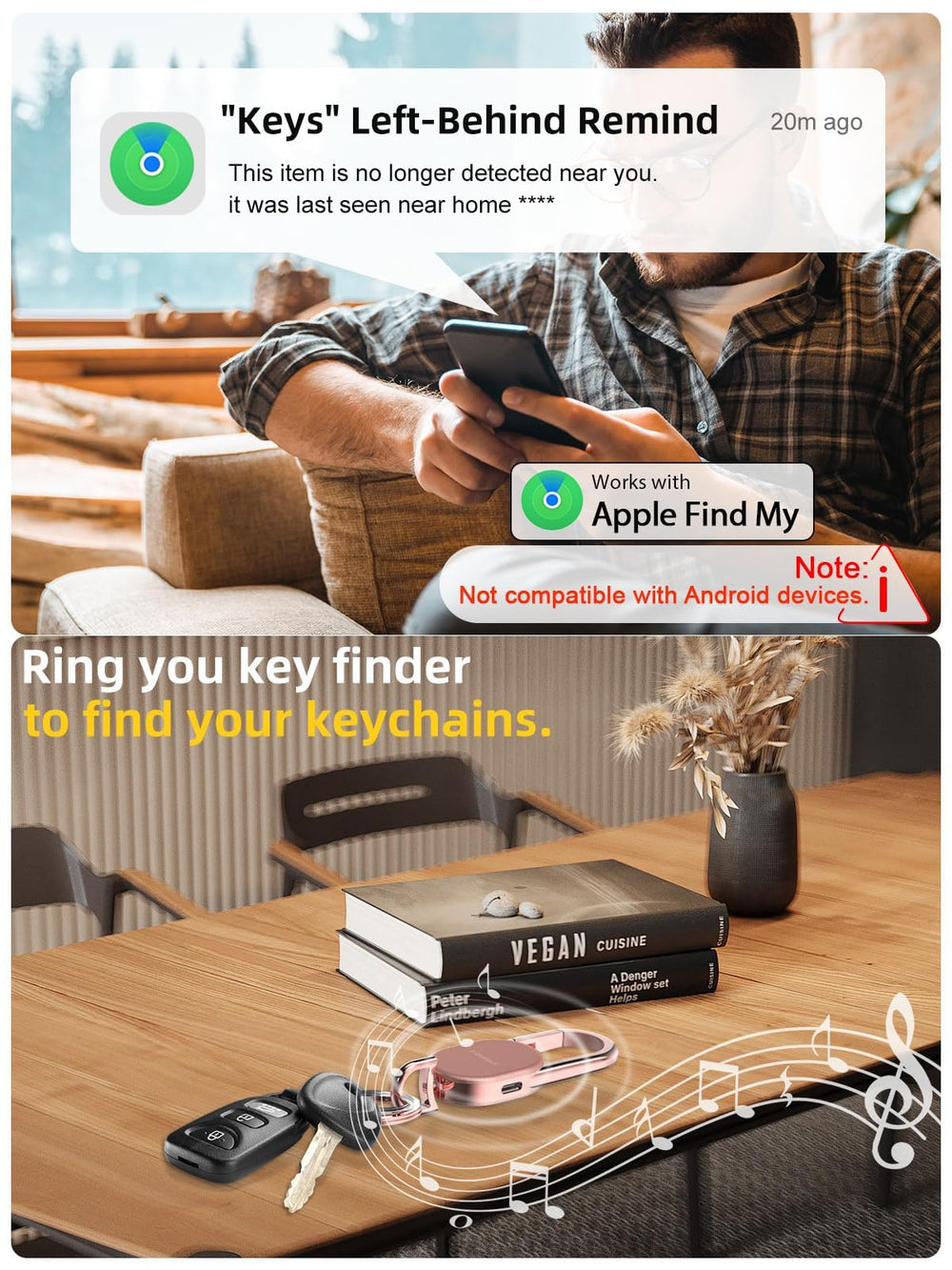 LifeChé keychain IP67 waterproof design protects keys in rain and rugged outings