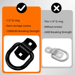 Lifgarfe flatbed trailer D-ring mount for secure tie-downs
