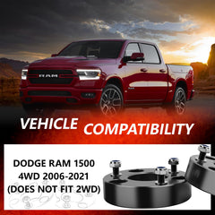 Dodge Ram 1500 with lifted front using Lifronkit spacer.