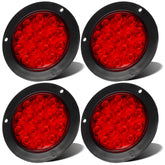 LIGBT 4inch red round taillight with 16 LEDs for trailer visibility