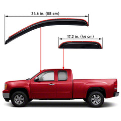 Lightronic in-channel window visor rear-left smoke tint shields cabin from sun.