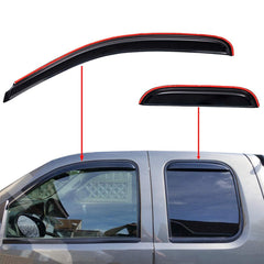 Lightronic in-channel window visor rear-right smoke tint blocks wind and rain.