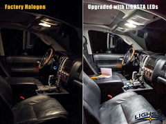 LIGHSTA dome light upgrade provides uniform 6000K white light across the front area.