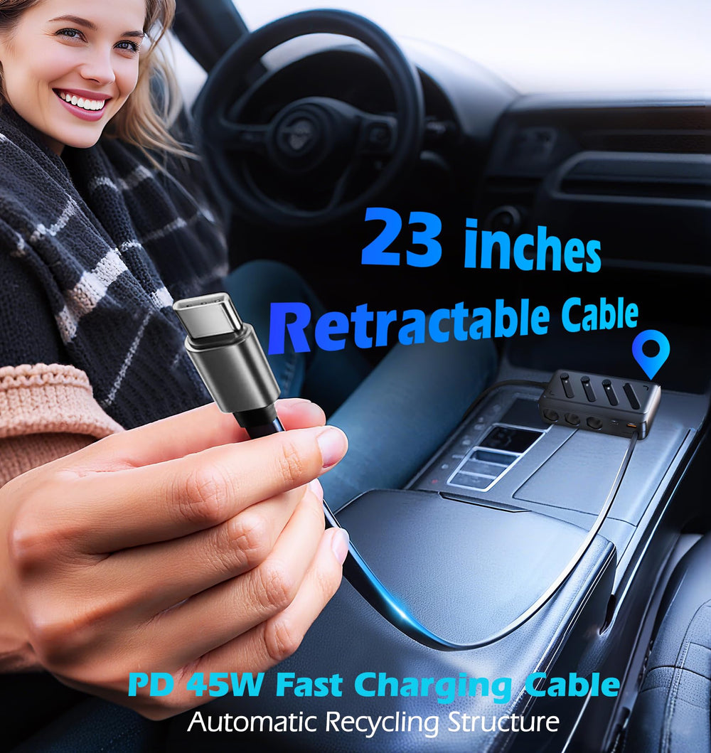 LIHAN 12V/24V car charger for backseat use keeps passengers powered