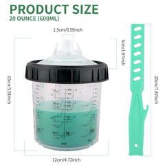 Cups with clear graduations to monitor liquid levels easily