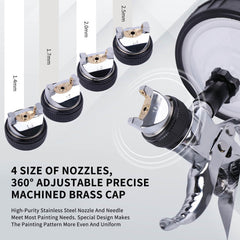 Liliantus stainless steel nozzles set delivers smooth, even spray.