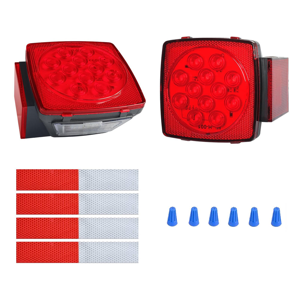 LiLoom 12V trailer light kit front view with bright multi-function signals.