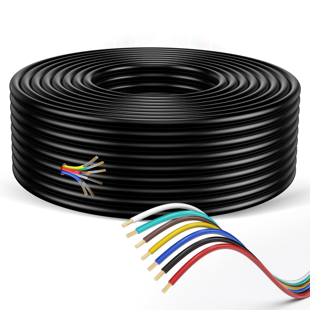 LIMICAR 7-way trailer wire 50 ft length with 14 gauge conductors for reliable power delivery.