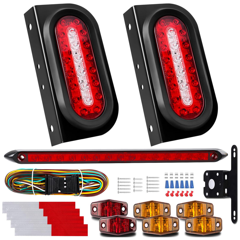 LIMICAR 6-inch oval tail lights with built-in stop and reverse illumination for safer towing.