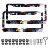 LIN KANG American flag eagle frame, front view, patriotic car styling.