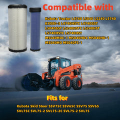 Linageson Kubota KX080-4 air filter kit reduces debris intake during heavy use.