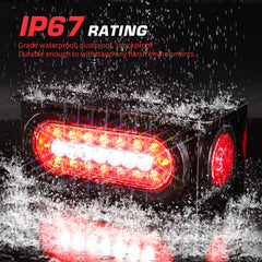 Linkitom 6in oval LED tail light close-up showing bright daytime readability