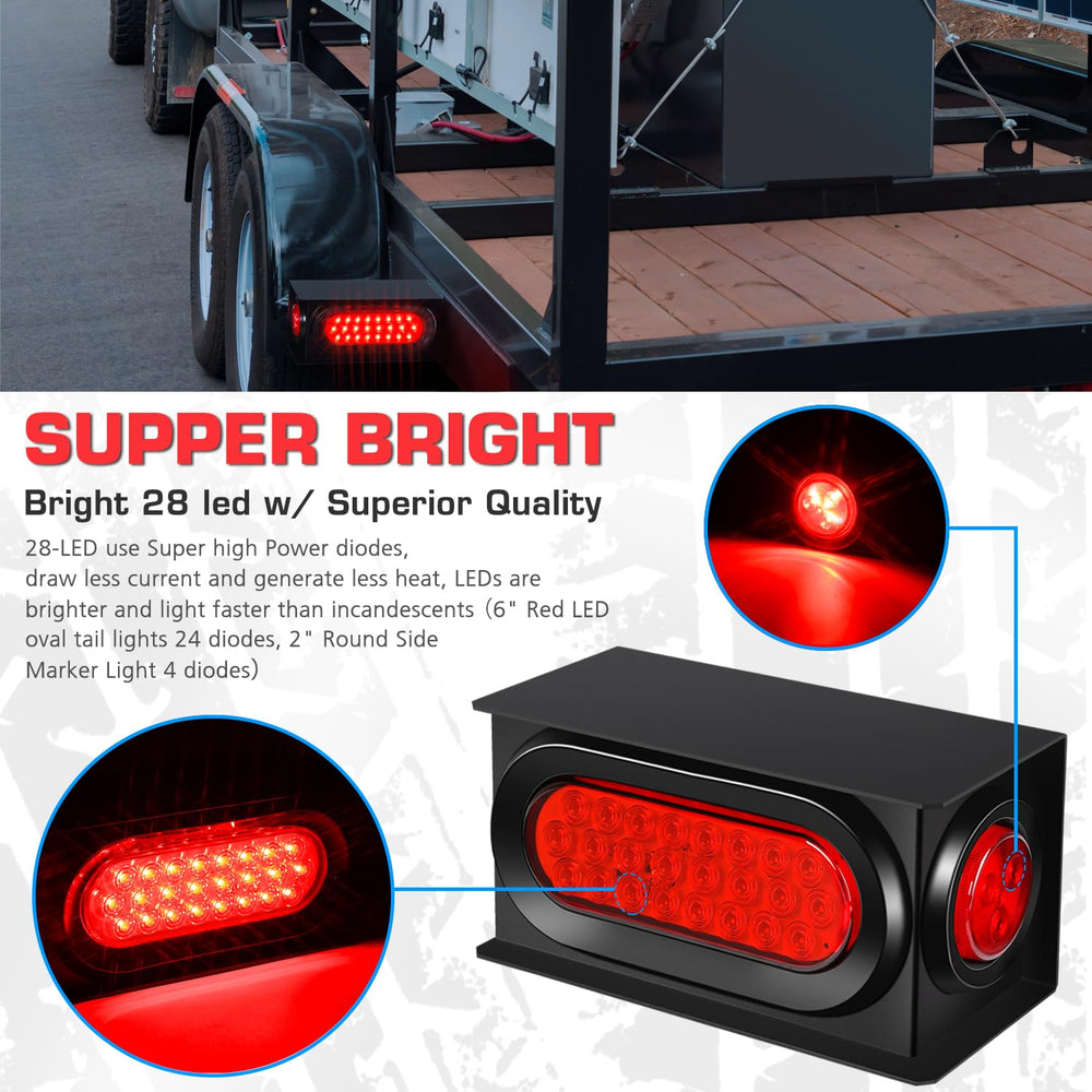 LinkITOM 6in oval LED tail light enhances rear visibility in day or night