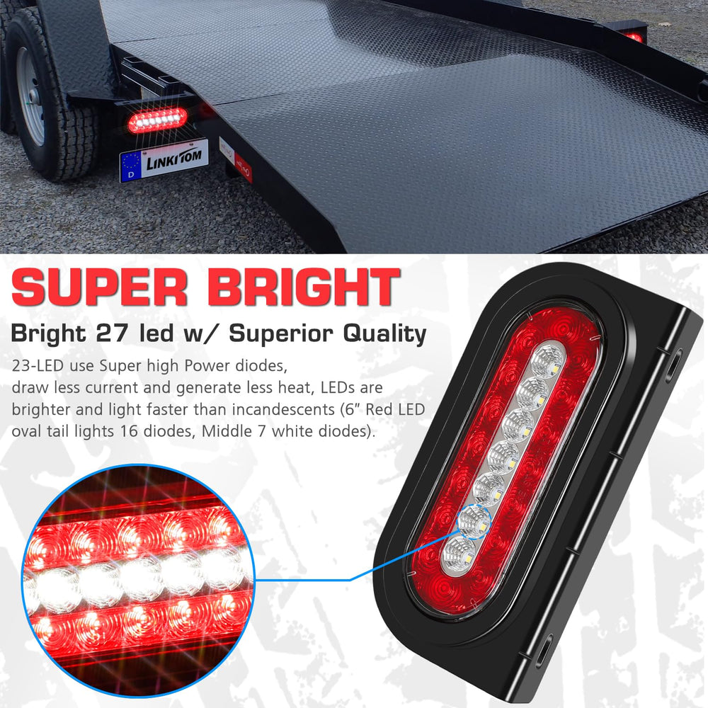 LINKITOM 6-inch trailer light with lens for high daytime visibility