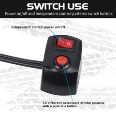 LINKITOM amber and white safety lights for daytime and night visibility.