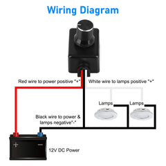 Linkstyle 12V dimmer switch in an RV cabin setup for mobile lighting control.