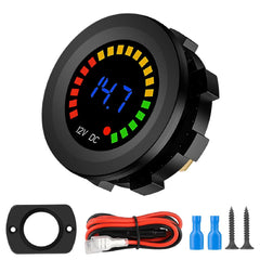Linkstyle Battery Meter round display shows voltage for quick battery status