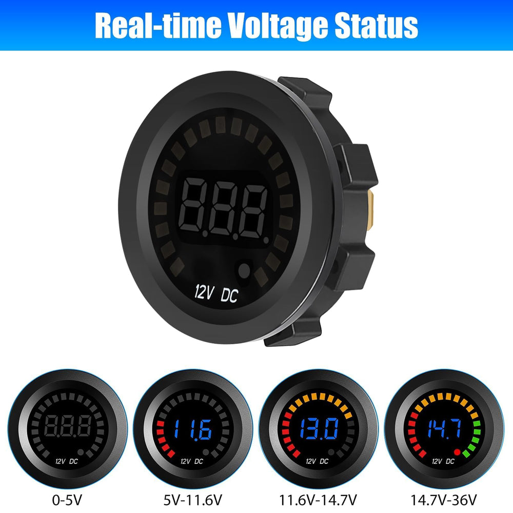 Linkstyle LED readout close-up showing precise voltage measurement.