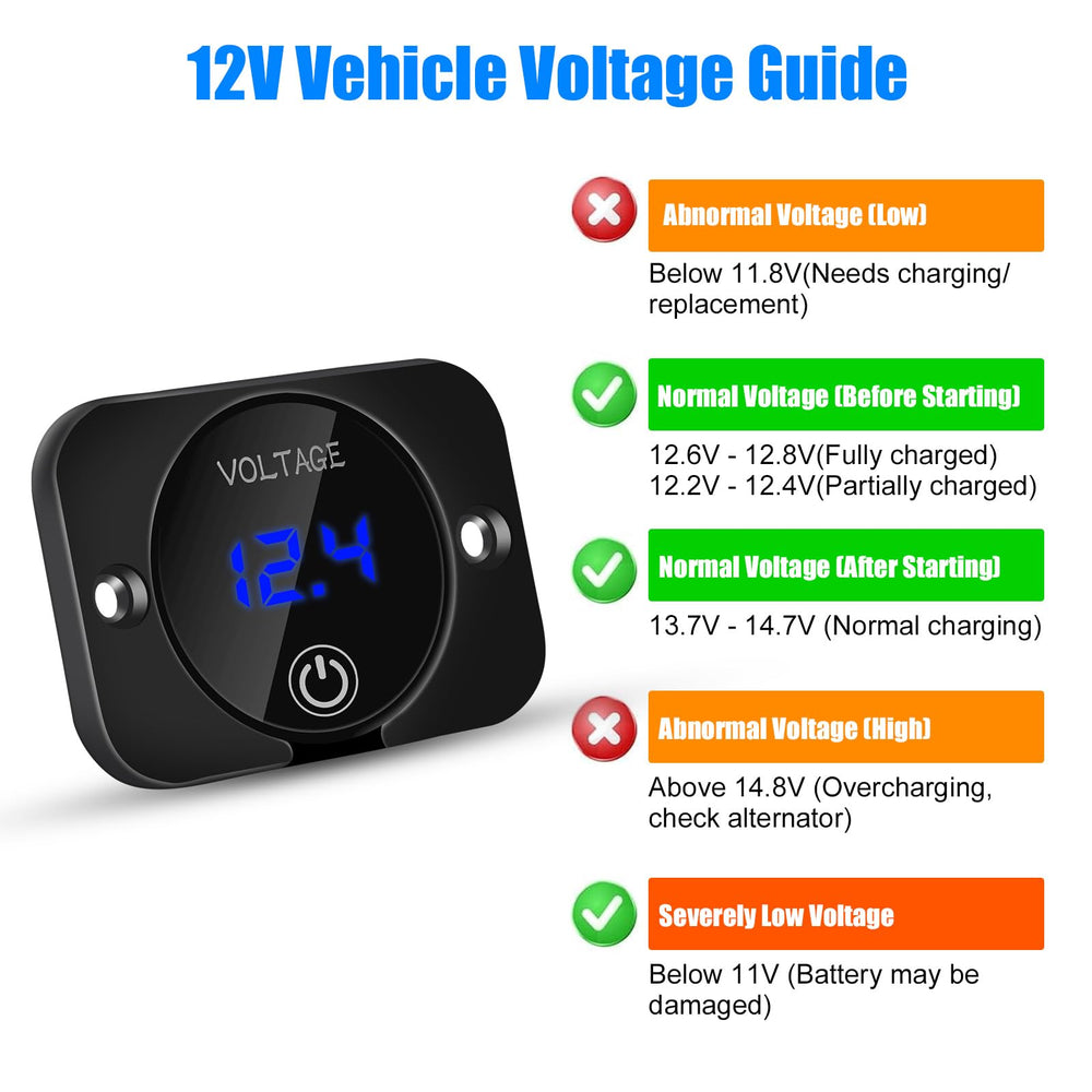Linkstyle Battery Voltage Gauge touch-switch operation enabling mode toggle